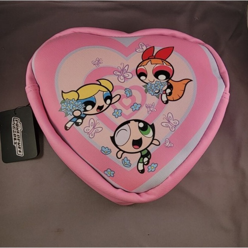 Powerpuff Girls‎ Heart Shape Zipper Bag Blossom Bubbles Buttercup Lunch Makeup